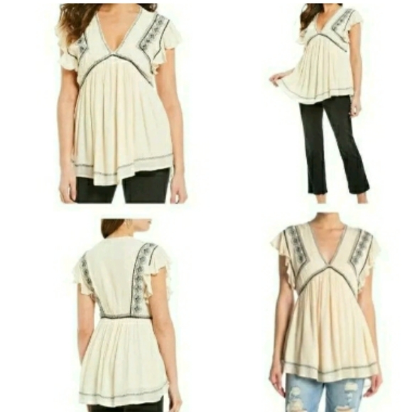 Free People Falling Water Tunic Ivory Combo - Picture 4 of 13